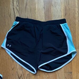 Under Armour Women's Black Shorts with Blue Trim